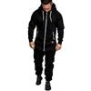 shownicer Tuta Jumpsuit Uomo Pigiama con Cappuccio Tuta Intera One Piece Pigiama Overall Uno Zip Tinta Unita Casual Confortevole Pigiami da Casa A Nero L