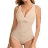 SHAPERIN Body Modellante Donna Pancia Piatta Push Up Shapewear Faja Body Shaper Dimagrante Tank Top Bodysuit Con Scollo a V, Beige, L