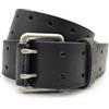 Lemasi Cintura in pelle di bufalo, 42 mm, unisex, accorciabile, vintage, bicolore, nero, grigio, doppia fibbia ad ardiglione, in vera pelle, per uomo e donna, jeans e business