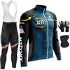XRLQZH Abbigliamento Ciclismo Uomo Invernale Completo Abbigliamento,Antivento | Manica Lunga Completo Strada MTB Bici,9D Imbottiti Gel,3 tasche posteriori,Caldo Maschera+Guanti da ciclismo