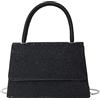 LYEAA Borsa da sera da donna Catena con strass Borsa da cocktail Prom Borse eleganti e squisite semplici tote quadrate (Nero)