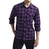 HISDERN Camicia a Quadri da Uomo a Maniche Lunghe Camicie di Flanella Scozzese Casual con 2 Tasche Button Down Regular Fit