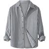 Generic Camicie casual da uomo a righe bianche e nere a maniche lunghe, leggere, con bottoni e design classico a righe verticali, vestibilità comoda da uomo, eleganti camicie da indossare tutti i giorni, Nero
