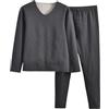 Generisch Set di pigiama da uomo Homewear in lana di pecora calda, biancheria intima invernale accogliente, con maniche lunghe, scollo a V, top e pantaloni lunghi in pile in felpa leggera elasticizzata, comodo