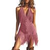 ORANDESIGNE Vestiti Western da Donna Abito Boho Hippie da Cowboy Cowgirl per Festival Abbigliamento Curvy Vintage Anni '70 A Rosa S