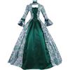 KHIRVWL Abito Medievale da Donna Abito Gotico retrò Abito da Palazzo Abito Victoria con Fiocco Collo Quadrato Abito Maniche Lunghe Abito da Sera per Festa di Carnevale di Halloween Vestiti Cerimonia
