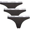 Calvin Klein Perizomi Donna Confezione da 3 Tanga, Nero (Black), L