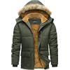 TACVASEN Giacca Parka Uomo Resistente All'Acqua Con Tasche Multifunzionali Verde