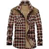 Zanisouta Camicia da lavoro da uomo a quadri, fodera in pile, calda imbottitura, fodera interna in flanella, per taglialegna, in flanella, morbida, per attività all'aria aperta, O rosso., XXL