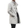 Generico Cappotto Uomo Invernale Elegante Soprabito Media Lunga Sottile Imbottito Leggero Monopetto Trench Giaccone Business Casual Nero Pesante Pea Coat Greatcoat Slim Fit Caldo Vintage Giubbotto