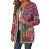ORANDESIGNE Donna Giacche Casual Vintage Stile Etnico Stampa Floreale Taglia Grossa Cotone Cappotti Cardigan A Rosso S