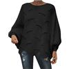 GMQWRK Maglioni con maniche a pipistrello da donna girocollo asimmetrico orlo irregolare pullover in maglia felpe larghe casual a maniche lunghe top lavorato a maglia maglione maglieria camicia per