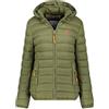 Geographical Norway Atikolor - Piumino leggero da donna con cappuccio - Blouson trapuntato caldo per la mezza stagione - Stile urbano - Tasche con cerniera - Stemma e bandiera ricamati - Vestibilità
