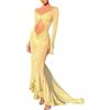 Geagodelia Maxi Sexy Trasparente in Tulle Abito da Spiaggia Slim Aderente per Foto Shooting Chic Alla Moda