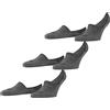 FALKE Family Invisible Multipack M In cotone invisibili tinta unita confezione di 3 paia, Calzini fantasmini Uomo, Grigio Light Grey Melange 3390, 47-50