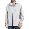 RUMAOZIA Giacca a vento da uomo, impermeabile, traspirante, per le mezze stagioni, con cappuccio, leggera, antivento, giacca funzionale Raincoat Full Zip, bianco, 5XL