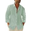 FENXIXIONE Mens Maniche Corte Guayabera Camicie Button Down Cubano Casual Camicie Messicane Estate Spiaggia Matrimonio Lino Top (Verde-a,5XL)
