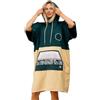 WAVE HAWAII Poncho da surf in 100% cotone, per stature di 160-190 cm, aiuto per cambiare il guardaroba, per nuoto, spiaggia, surf, poncho da bagno con cappuccio, poncho da doccia da donna