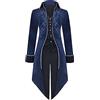 sutelang lurryly Cappotto Steampunk Uomo Lungo Vintage Cappotto Vittoriano Lungo Vintage Trench Coat Cappotto Gotico Giacca, Blu scuro, L