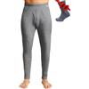 Merino.tech Pantaloni Termici Lana Merino Uomo Intimo + Calzini (Large, Gray Heather 250)