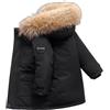 M&Catree Giacca Imbottita da Ragazzo con Cappuccio Cappotto Parka Invernale per Bambino con Collo in Pelliccia Giacca Casual Calda