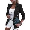 Onsoyours Blazer Donna Elegante Manica Lunga Scollo a V Giacca Moda Tinta Unita Button Blazer Slim Fit Giacche Casual Ufficio Business Cardigan Cappotti Nero XS