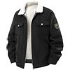 Generico Giacca in Pile Uomo con Zip Senza Cappuccio Casual Cappotto Vintage Tinta Unita Fodera in Sherpa Calda Giubbotto Spesso Maniche Lunghe in Velour Giaccas Invernale Antivento Uomos