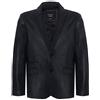 Infinity Leather Blazer in Vera Pelle Nera da Uomo Cappotto da Giacca Aderente in Vera Pelliccia Italiana L