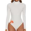 SHAPERIN Body Termico Donna Collo Alto Manica Lunga Aderente Bodysuits Tops Turtle Neck Body Suit Elegante Bianco-Termico L