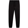 FREDDY - Pantaloni Regular in Felpa Garzata con Fondo in Costina, Uomo, Nero, XX Large