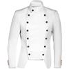 PAIDAXING Frac medievale vintage da uomo, giacca da smoking corto doppiopetto, costume da principe reale cavaliere, costume per cosplay, rinascimentale, Halloween, gioco di ruolo, stile gotico regale, bianco, L