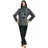 Infiore Pigiama Donna Pile Effetto Coral - Morbido e Felpato - Invernale (0833 Antracite, XL)