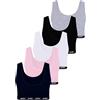 LOREZA ® 5 Reggiseno per Bambina da Allenamento Sportivi in Cotone Reggiseni - Modello 11-14-15 Anni