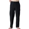 LAPASA Pantaloni Pigiama Micropile e 100% Flanella di Cotone Uomo M39/M128 - Abbigliamento da Notte Pantaloni Tuta Lunghi Casa Relax Elasticizzati Scozzesi Quadri M Nero