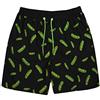 Rick And Morty Swim Shorts for Men | Adults Pickle Rick Swimming Trunks Pants | Drawstring Waistband Pockets Black & Green Merchandise