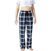 AIRIKE Donna Pantaloni Lungo Pigiama Cotone Pantaloni Morbidi a Quadretti con Tasche