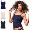 FOCENZA Canotta Donna Microfibra Spalline Sottili | 3 Pezzi | Vari Colori