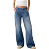 Generisch - Jeans baggy da donna a vita alta, gamba larga, in denim, taglie grandi, elasticizzate, pantaloni hip hop da jogging, Y2K, jeans oversize, per il tempo libero, comodi, felpati, per ragazze