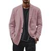 Modeewel Giacca Di Lino Da Uomo, Tinta Unita, In Lino, Per Il Tempo Libero, Estiva, Per Le Mezze Stagioni, Leggera, Sportiva, Colore: Rosa, XL
