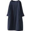 Onsoyours Abito Donna Manica Lunga Oversized Velluto a Coste Vestito Elegante Tunica Taglie Forti Midi Abiti Velluto con Tasca