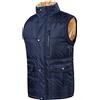 Oanviso Gilet in Senza Maniche da Uomo Casual Tinta Unita Capispalla Fodera di Peluche Ispessimento Antivento Veste Caldo Collo Alto Gilet Giacca Multi-Tasca Cardigan Softshell Vest B Blu XXL