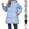 MJGkhiy Piumino Donna Lungo Con Cappuccio Invernale Elegante Cappotti Lunghi Leggero Caldo Giubbotto Lunghe Curvy Antivento Piumini Con Zip Casual Parka Con Tasche Comodo Giacca Imbottita