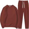 Generisch Completo da donna in 2 pezzi, tuta da allenamento da donna pullover a maniche lunghe tuta da jogging senza cappuccio pullover in pile casual tuta da casa lunga tuta per il tempo libero felpa outdoor a