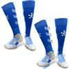 FIBOGOUP 2 paia di calzettoni da calcio per bambini e uomini - Calzettoni da calcio EU 32-44 - Calzettoni antiscivolo da allenamento - Calzettoni sportivi per calcio, corsa, allenamento, Blu, 39-44