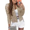 Minetom Donna Paillettes Blazer Giacca con Paillettes Casual Manica Lunga Glitter Party Lucido Risvolto Cappotto Rave Capispalla Cappotti A Oro S