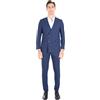 Ciabalù Completo Uomo Elegante Blu Fantasia Rigata Slim Fit Doppiopetto Gessato con Giacca e Pantalone Abito Cerimonia Casual per Matrimonio, Evento o Ufficio (IT, Numero, 52, Regular, Regular, Blu)