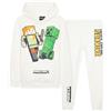MINECRAFT Tuta Ragazzo Set, Comodo Abbigliamento da Casa - Regali Bambini (Bianca, 11-12 Anni)