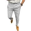 Oanviso Pantaloni da Lavoro Leggeri Uomo Ufficio Estivi Lunghi Chino Slim Fit Pantaloni Eleganti Morbidi Fascia Pantalone Caviglia Stretta Business Casual Formali Trousers Grigio Chiaro M