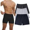 Hialegion Cotone Boxer Uomo Calecon Uomo Confortevole Pigiama Boxer per con Elastico Traspirante 3 Pacchetto M