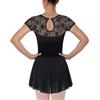 Mulnall Donne Danza Balletto Leotard Adulto Pizzo Manica Corta Costume Vestito da Balletto Body Ginnastica Ballerina Dancewear